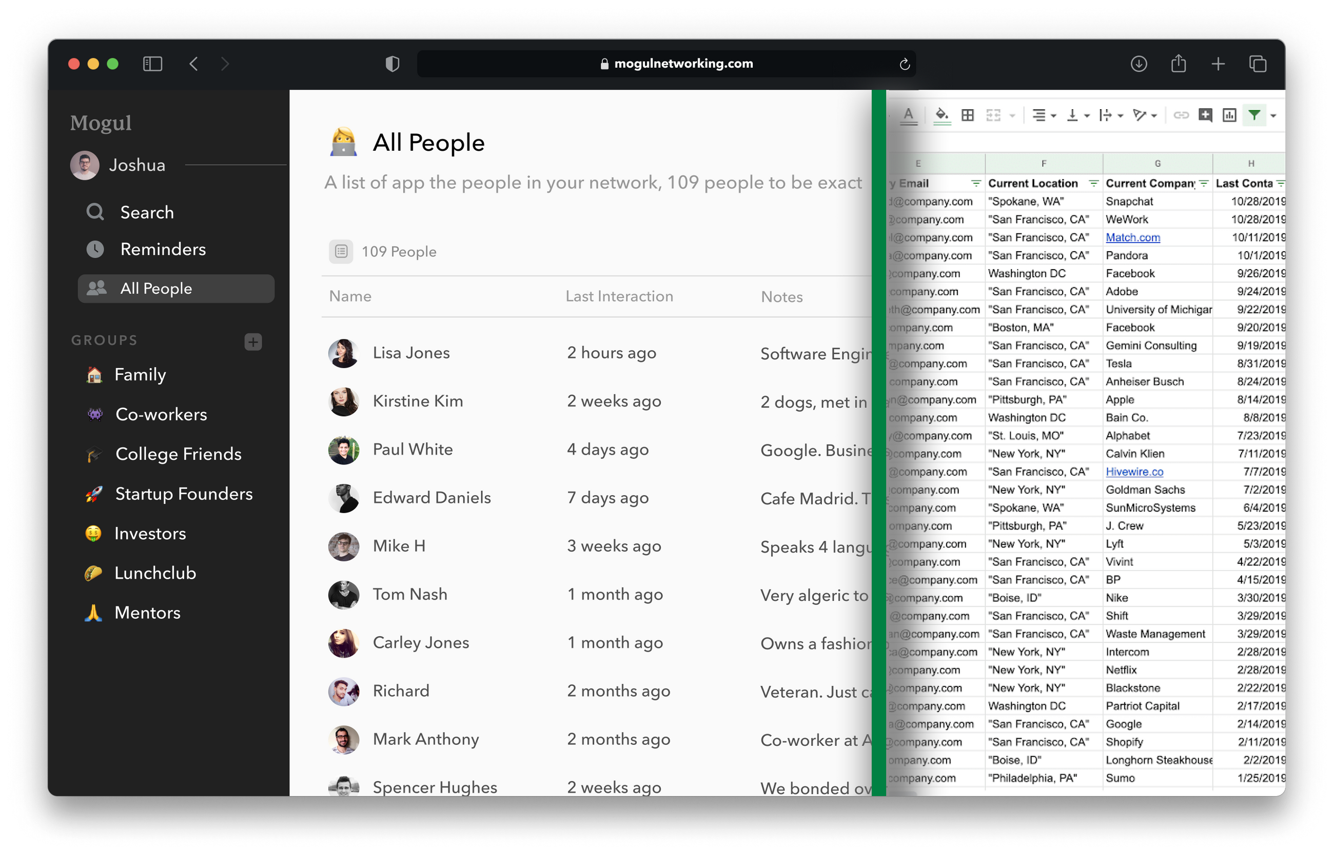 Mogul Personal CRM Screenshot